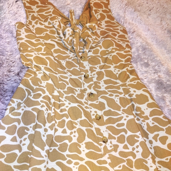 Brown and Cream Patterned Jumpsuit by B Store- Savile Row London - Picture 3 of 6